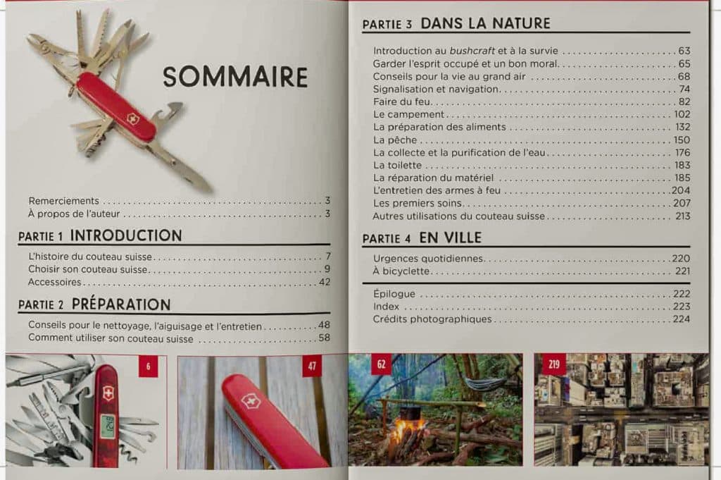 Deux livres : "Mon couteau suisse. Guide pour le camping et la survie". "On a tué le cochon. 70 recettes de la tête aux pieds".