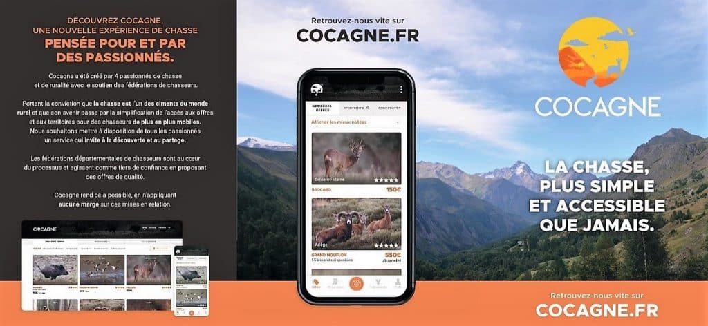 "COCAGNE" et  "Journée de chasse.com" : Plateformes sécurisées de réservations de séjours de chasse.